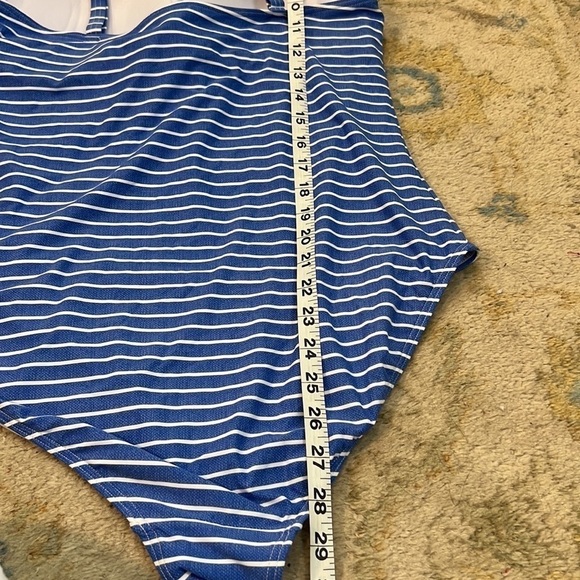 Nip Tuck,Twist Front Multifit One Piece Sorrento Stripe, Sky Blue/ Crisp White,L - Picture 11 of 11